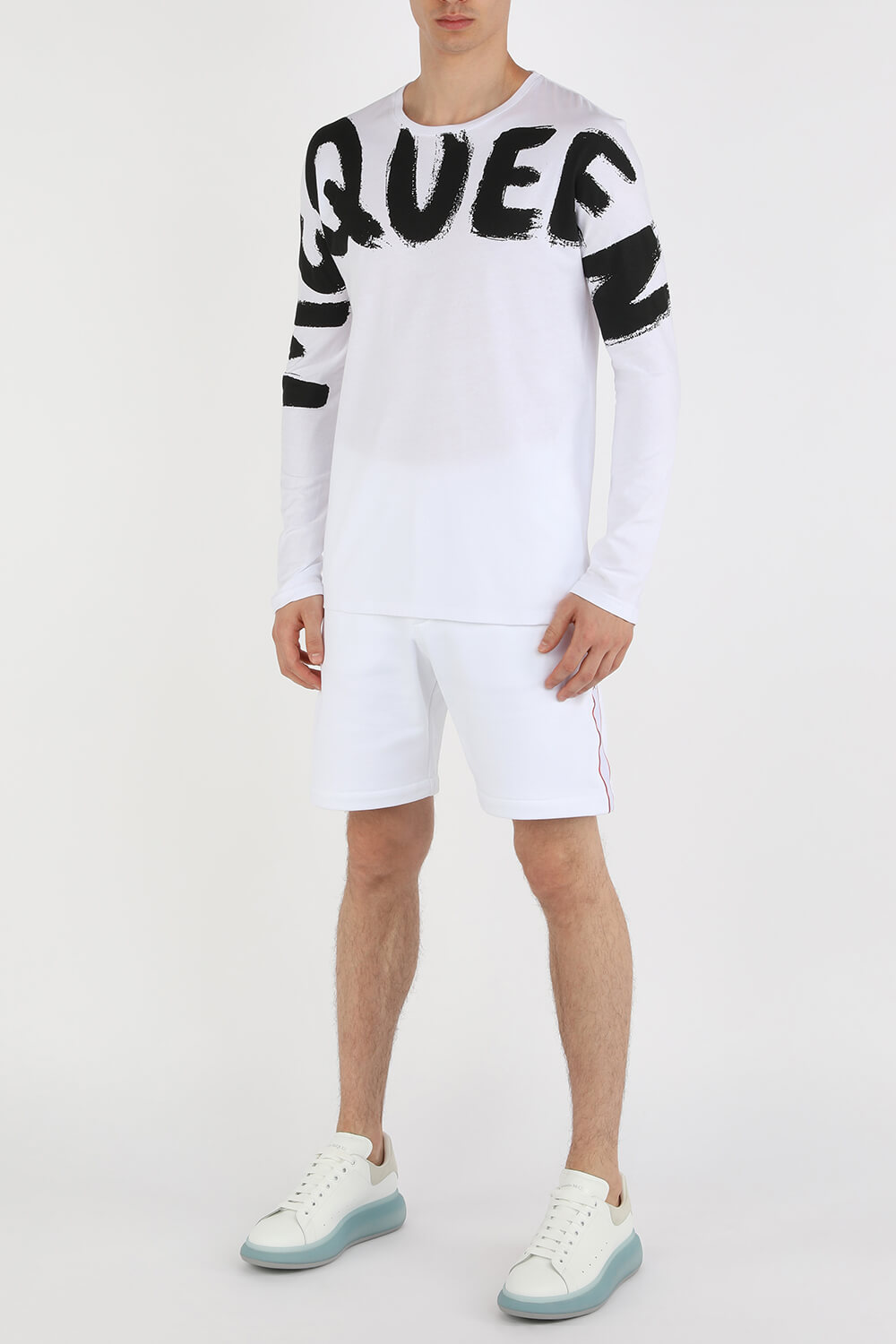 Side Branding Organic Jersey Shorts in White